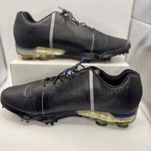 Under Armour SMGX‎ Golf Shoes Black Blue Spikes Men's Size 12 Waterproof 1288574